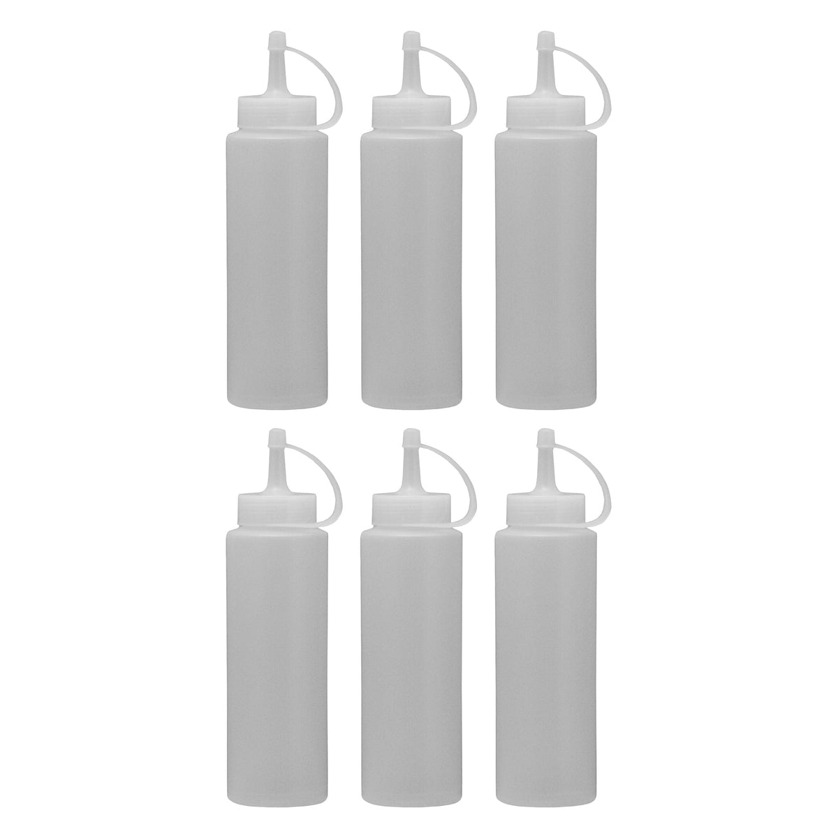 Regent Sauce Bottle Regent Round Plastic Sauce Bottle White 6 Pack 250ml 12110