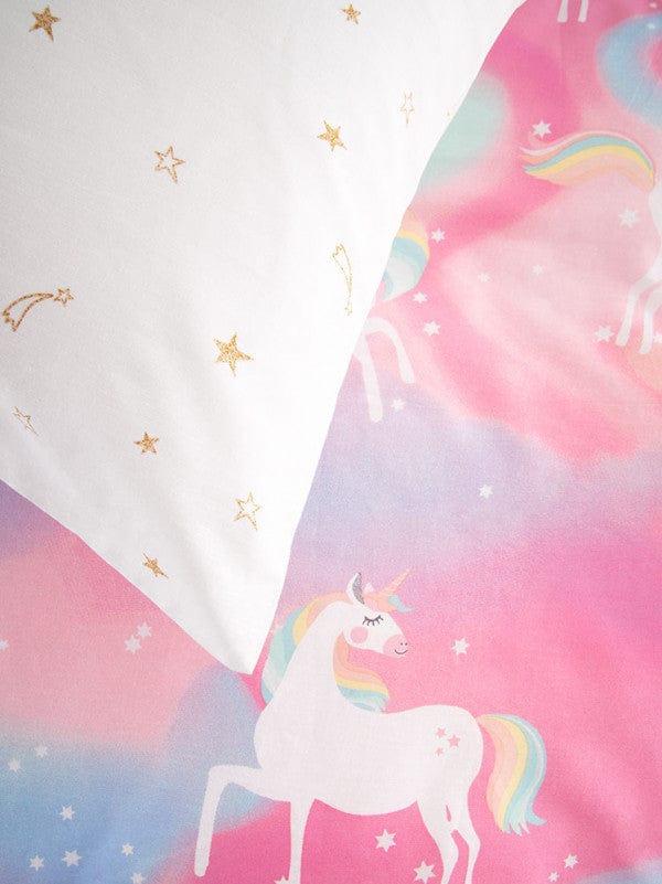 Linen House Duvet Cover Linen House Pink dreamy unicorns Duvet Cover Set (4689438376025)