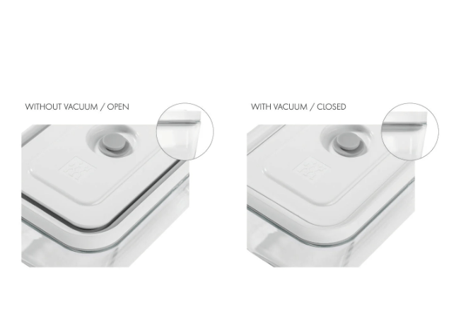 Zwilling Dish Glass Zwilling Fresh & Save Vacuum Glass Container Set Gray Lid 3 Piece (7042126807129)