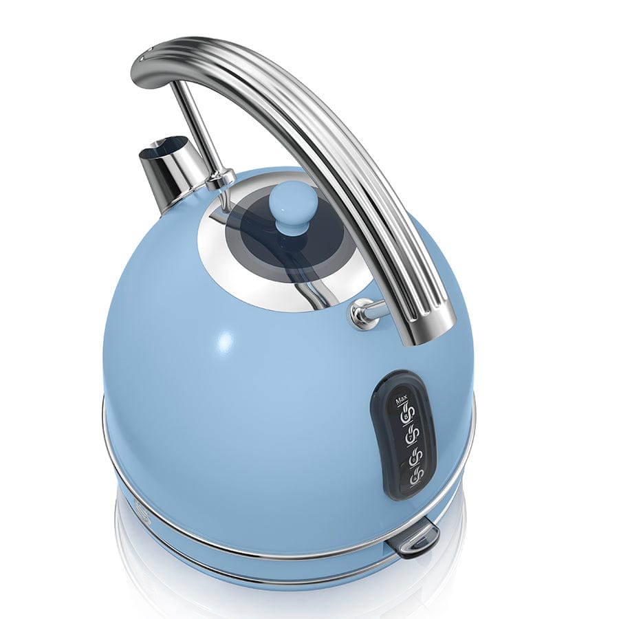 Swan TOASTER Swan Blue Retro Dome Cordless Kettle & 2 Slice Toaster STP01BL (6716471902297)