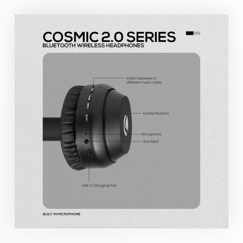 Volkano HEADPHONES Volkano Cosmic 2.0 Series Bluetooth Headphones (7890643517529)