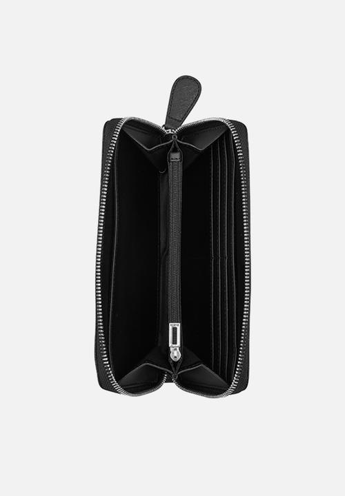 Guess Ladies Handbags Guess Haddington Medium Zip Around  Black (7794983239769)