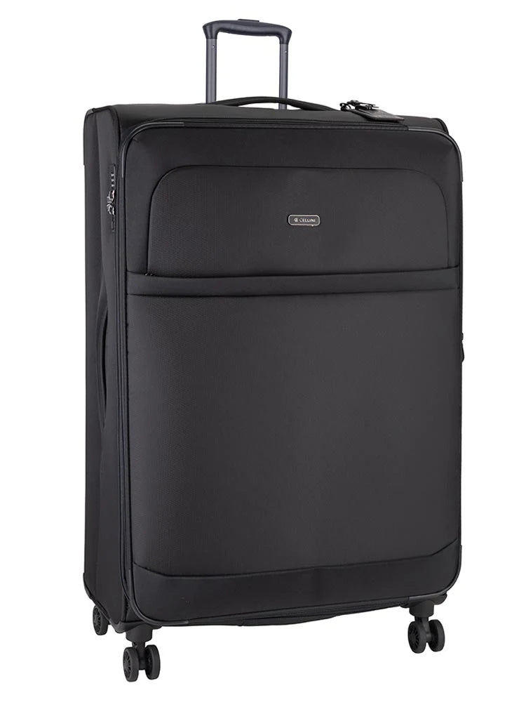 Cellini Microlite Soft Shell 4 Wheel Trolley Case - Black