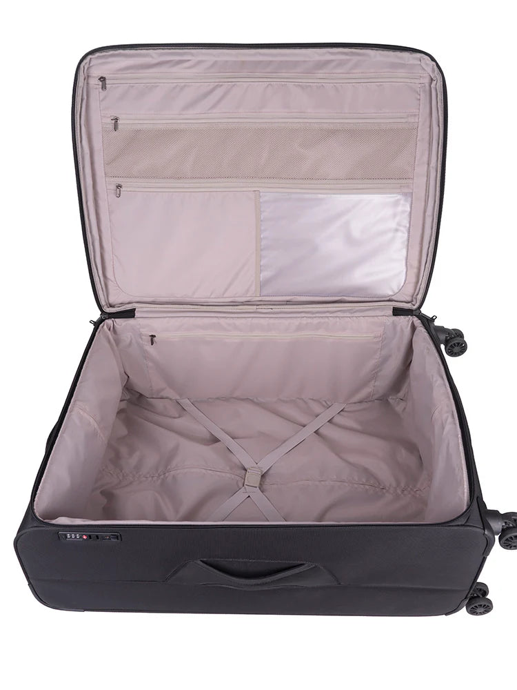 Cellini Microlite Soft Shell 4 Wheel Trolley Case - Black
