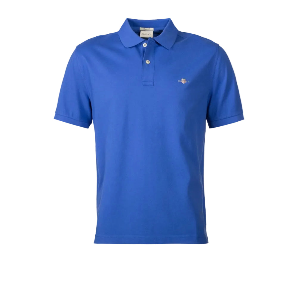 Gant Men's Regular Shield Short-Sleeve Piqué Polo-Royal Blue 355895.