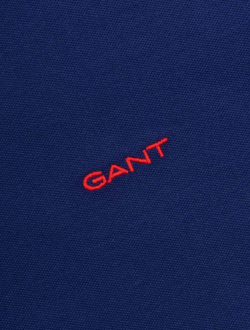 GANT Men's Regular Contrast Piqué Short Sleeve Polo Shirt-Rich Navy 356034