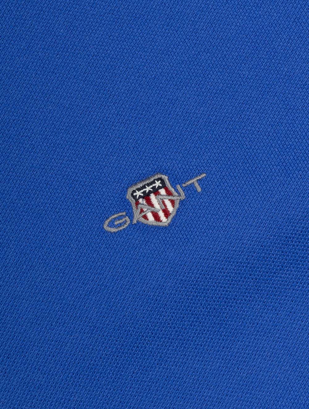 Gant Men's Regular Shield Short-Sleeve Piqué Polo-Royal Blue 355895.