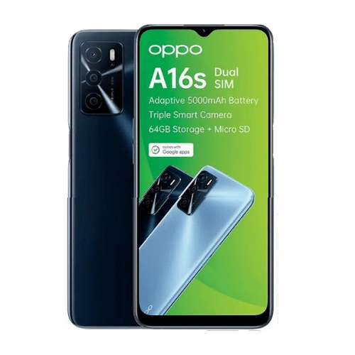 Oppo Smart Phones Oppo A16s 64GB Dual Sim -  Crystal Black (7073111244889)
