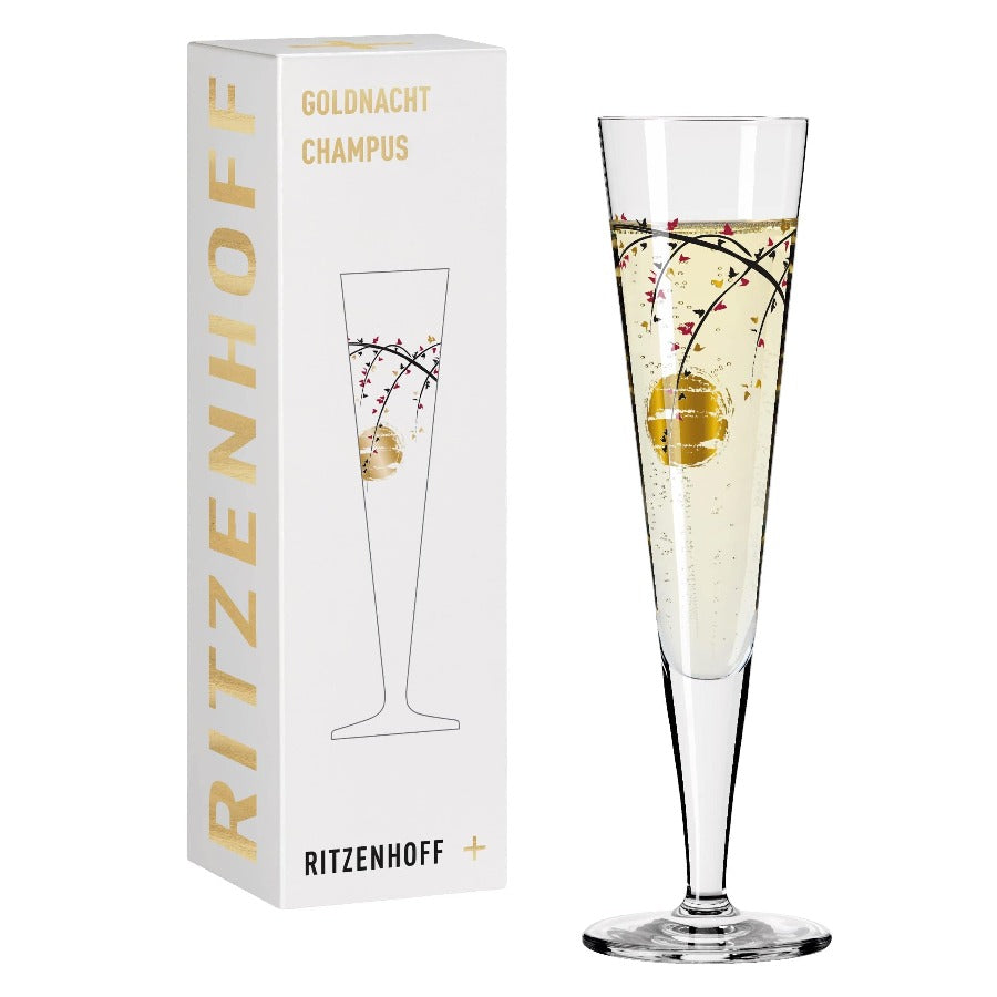 Ritzenhoff Glasses Ritzenhoff Gold Night Champagne Glass Rachel Hoshino 200ml 1071014 (7390154522713)