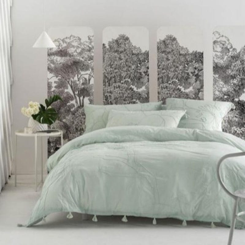 Linen House Duvet Cover Double Linen House Mint shibui Duvet Cover Set (2143988351065)