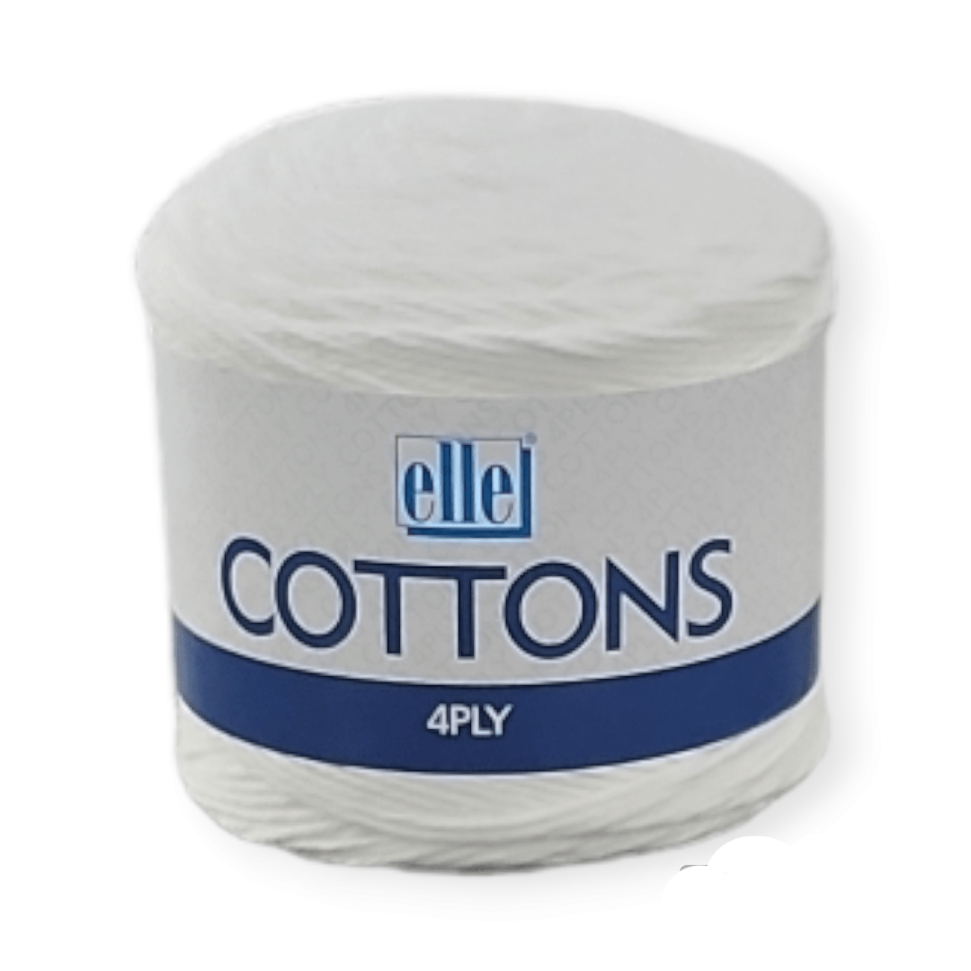 ELLE Habby Elle Cotton 4Ply White 001 50G (7297781137497)