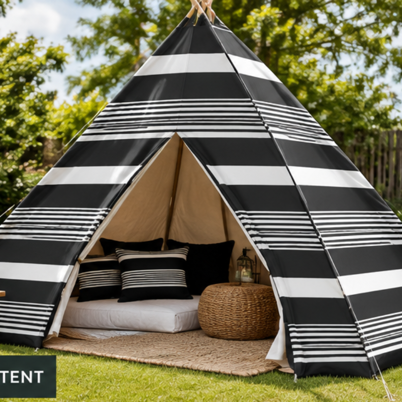 Fabric Printed Waterproof Canvas Outdoor Broad Stripe 150 cm