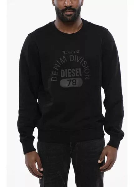 Diesel Sweater Diesel Brushed Cotton S-Ginn Logo E17 Crew-Neck Sweatshirt Black Parallel Import