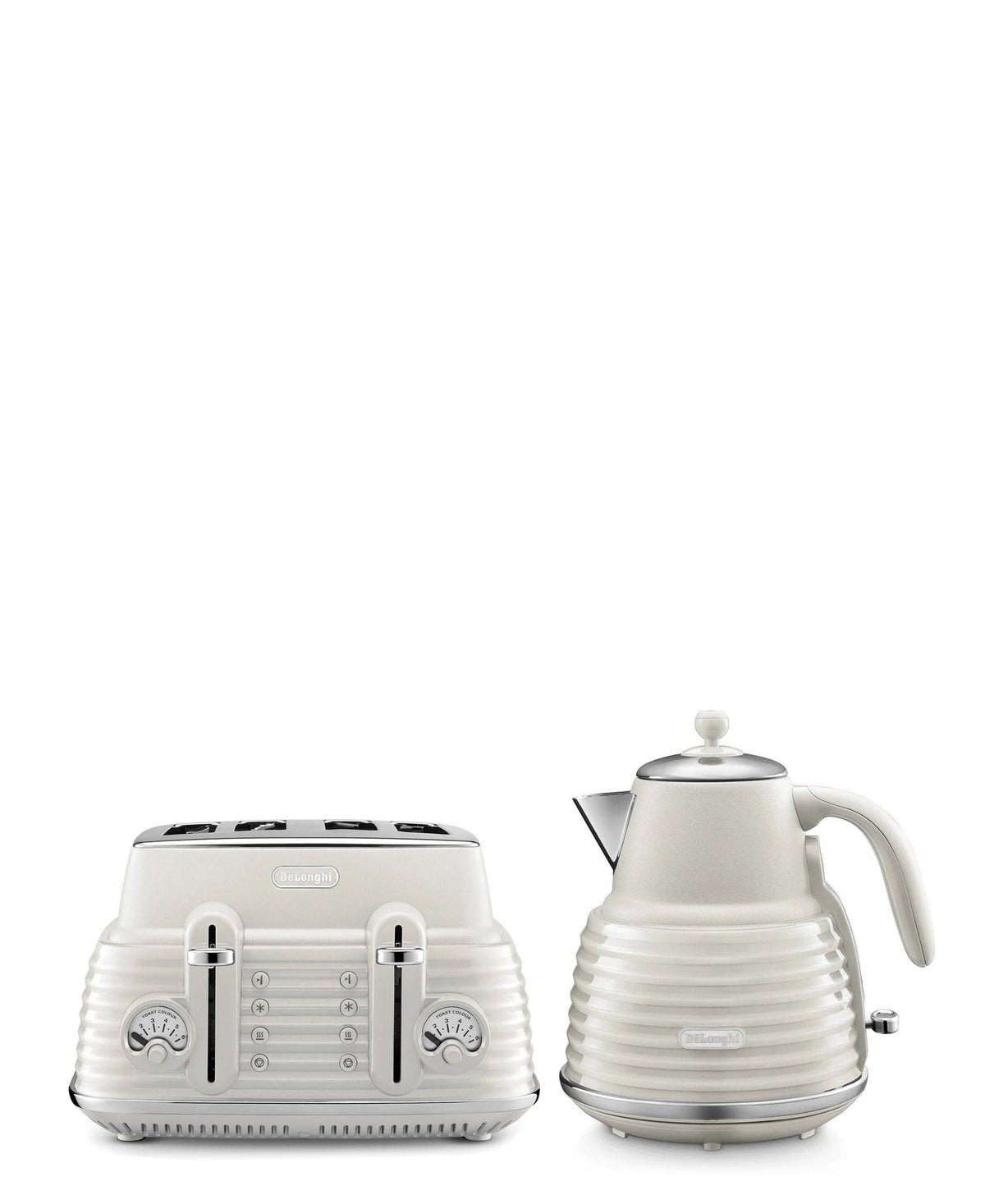 Delonghi TOASTER DeLonghi Scultura Scolpito Kettle & Toaster Breakfast Pack - White (7345694769241)