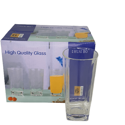 Homeware GLASS Tumbler 6 Piece Square Mp-14009 G400 (7251439321177)