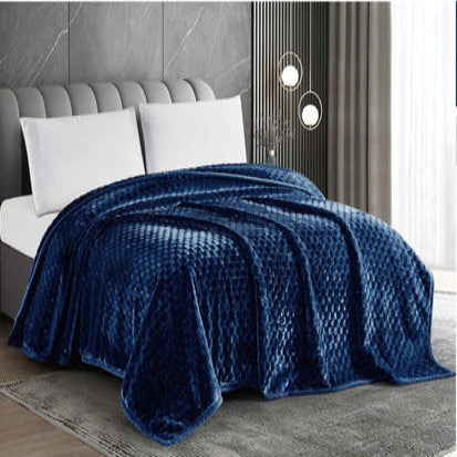 Simon Baker Victoria 2Ply Blanket 220x240 Navy