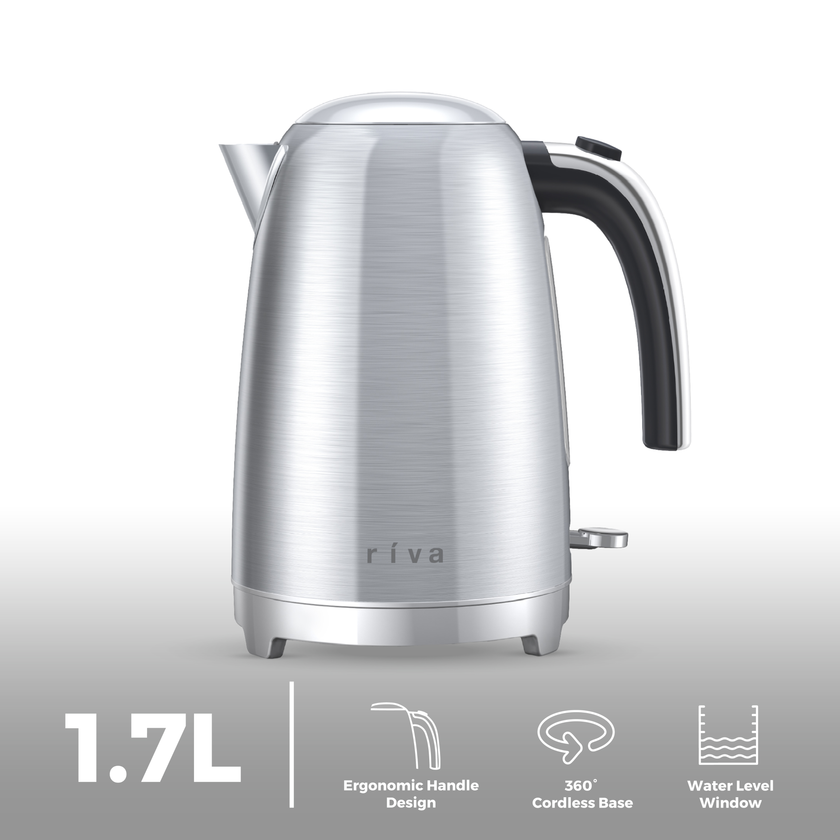 Riva Stainless Steel Kettle 1.7L Brushed RVSK001