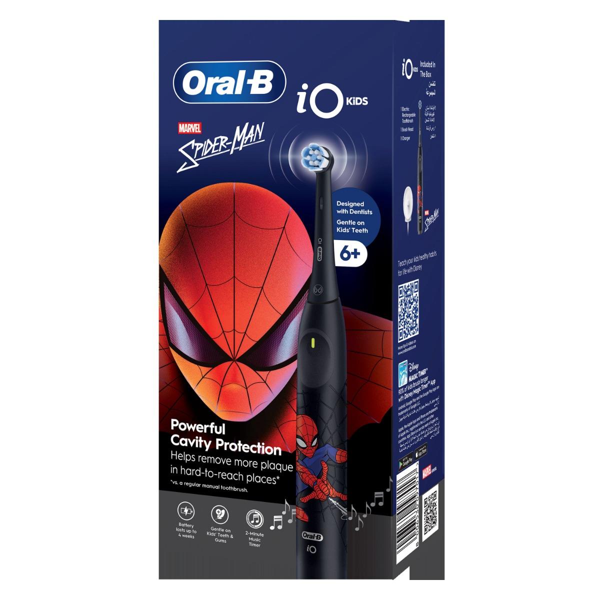 Oral-B iO2 Kids Electric Toothbrush Spiderman Power Black