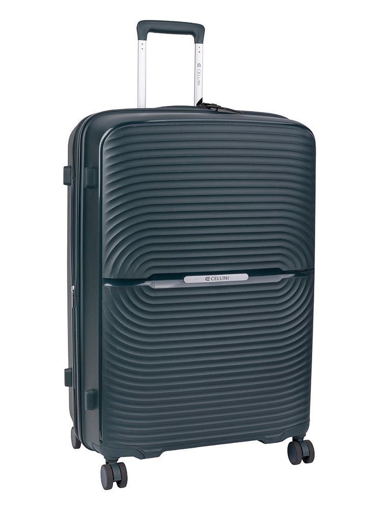 Cellini Sonic 4-Wheel Trolley Case Dark Green.