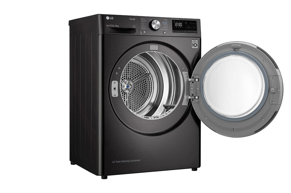 LG appliances LG  9kg Dual Inverter Heat Pump Dryer in Black Steel Finish RC90V9JV2W (2061582893145)