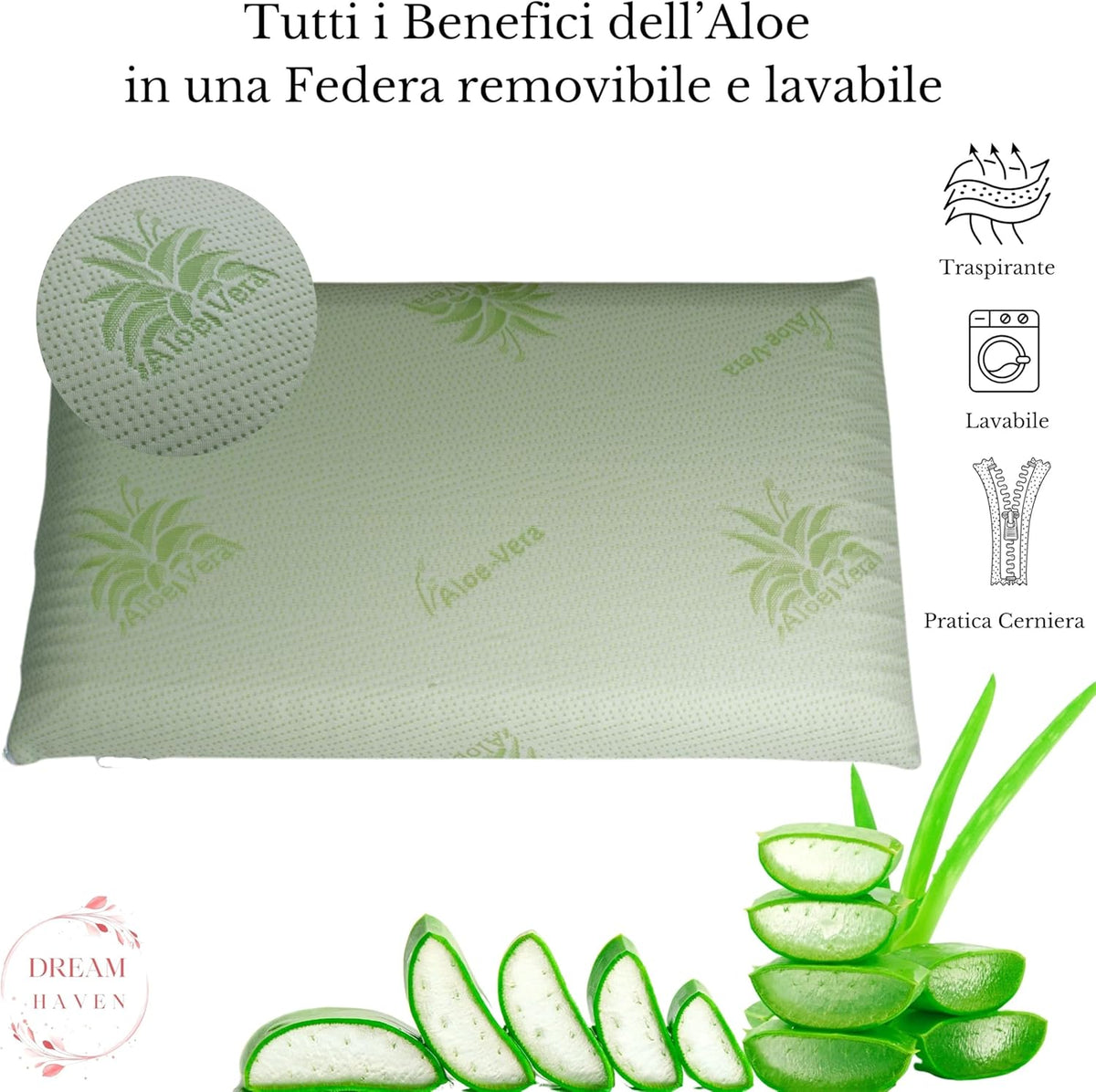 Kiara Memory Foam  Aloe Vera Pillow 45x70cm