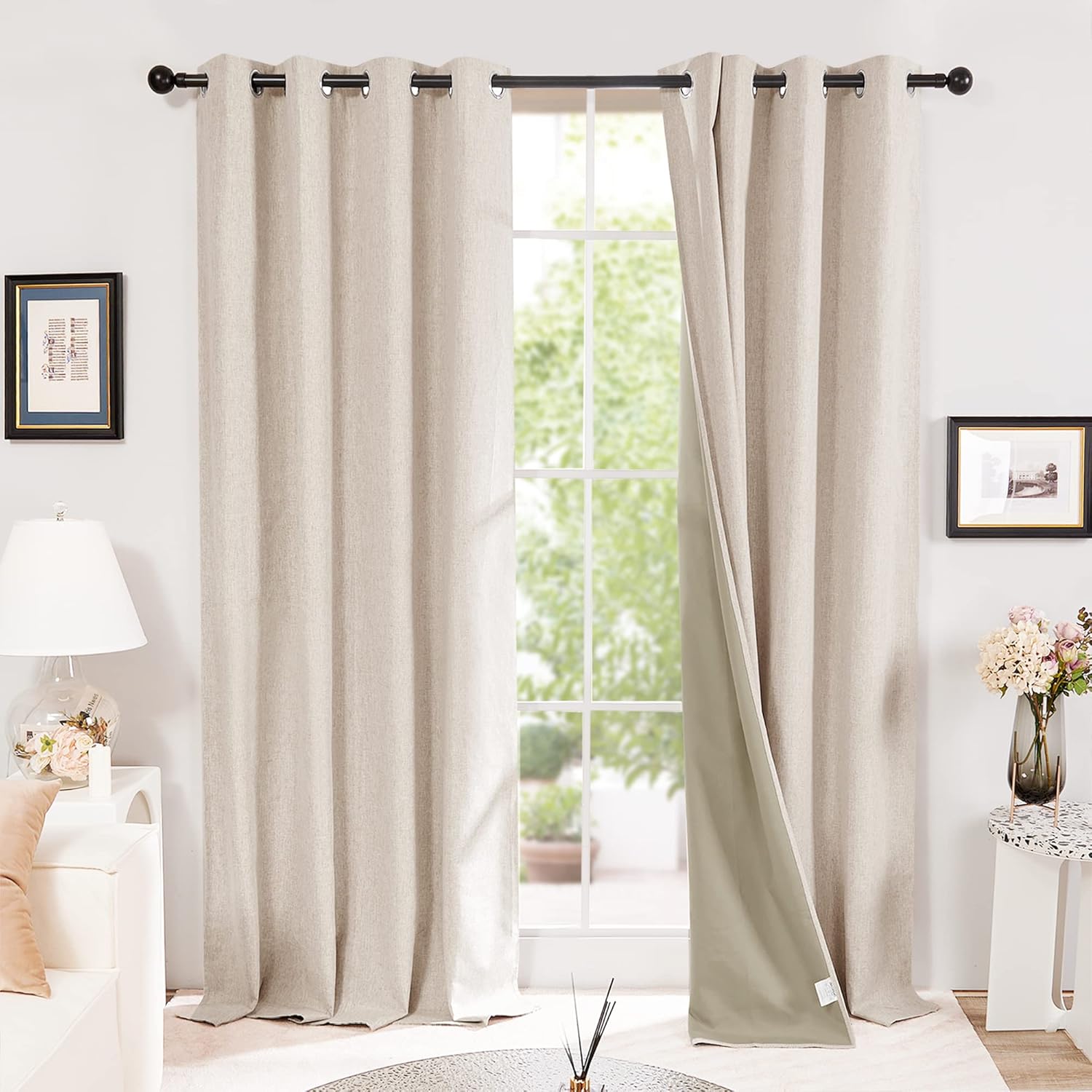 SH Daloa Blockout Eyelet Curtain Ready Made Linen RMET001EB2