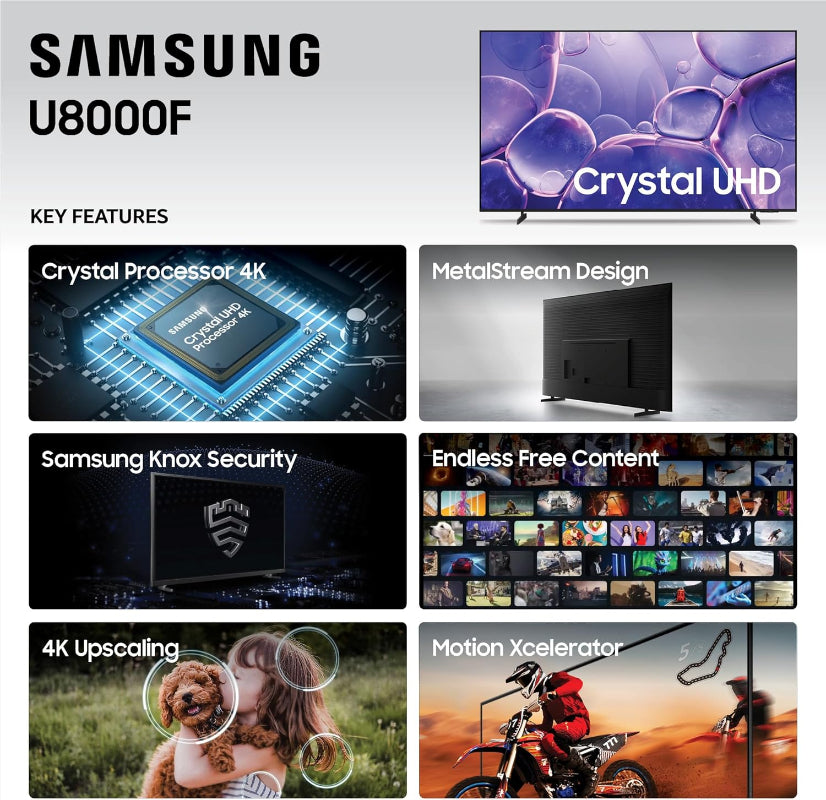 SAMSUNG U8000F 55" Crystal UHD 4K HDR Smart TV UA55U8000FKXXA (8043720704089)