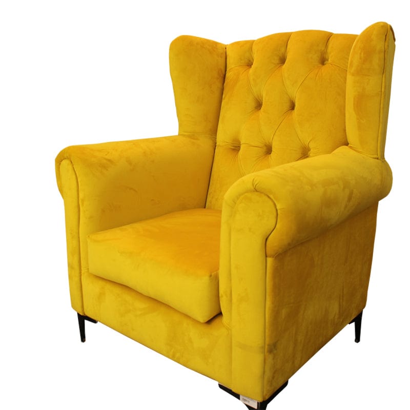 wingback 3 piece lounge suites High Wingback Chair Mustard Yellow (6565761351769)