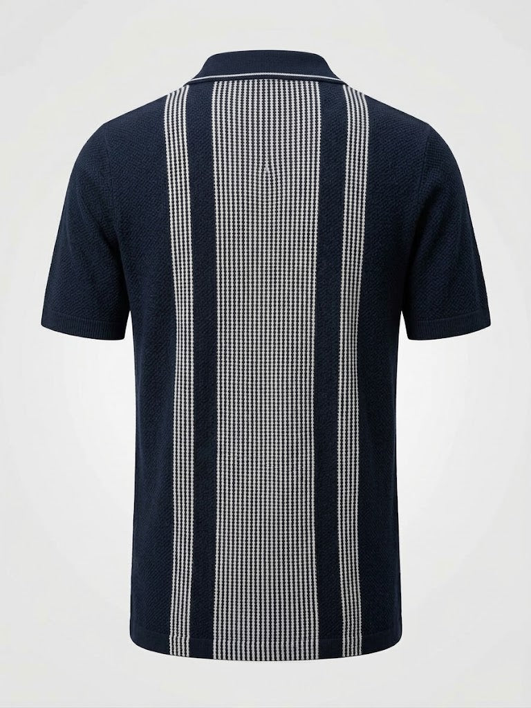 Monatic Alba Charlton Golfer Shirt-White Stripe M664-54-226