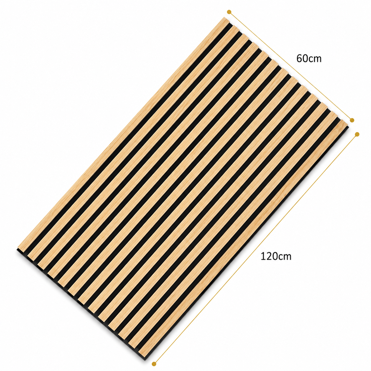 Echo-Less Polyester Fibre Wood Veneer Peel+Stick Slat Acoustic Panel 120×60×1.8 mm