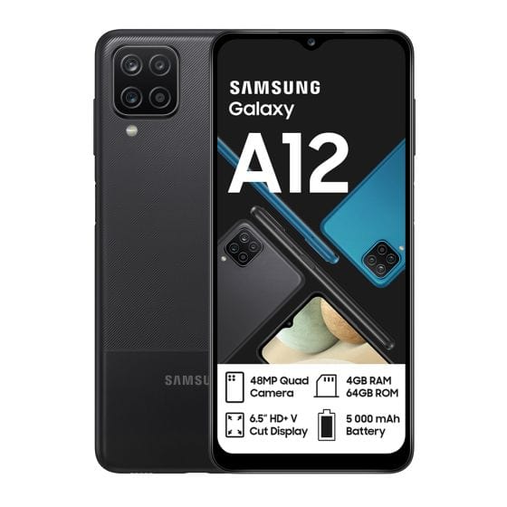 Samsung Smart Phones Samsung Galaxy A12 64GB Dual Sim Black (6537735733337)