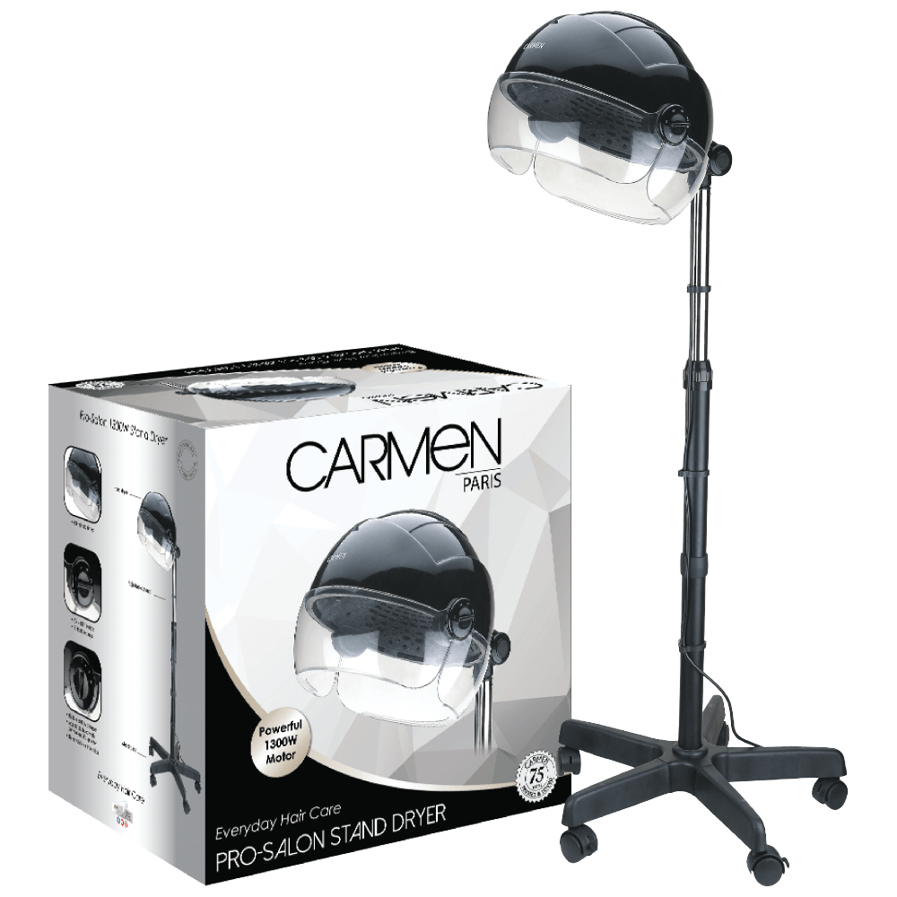 Carmen HAIR DRYER Carmen Pro-Salon Stand Dryer 1300W Black SEL-5140 (7291705884761)