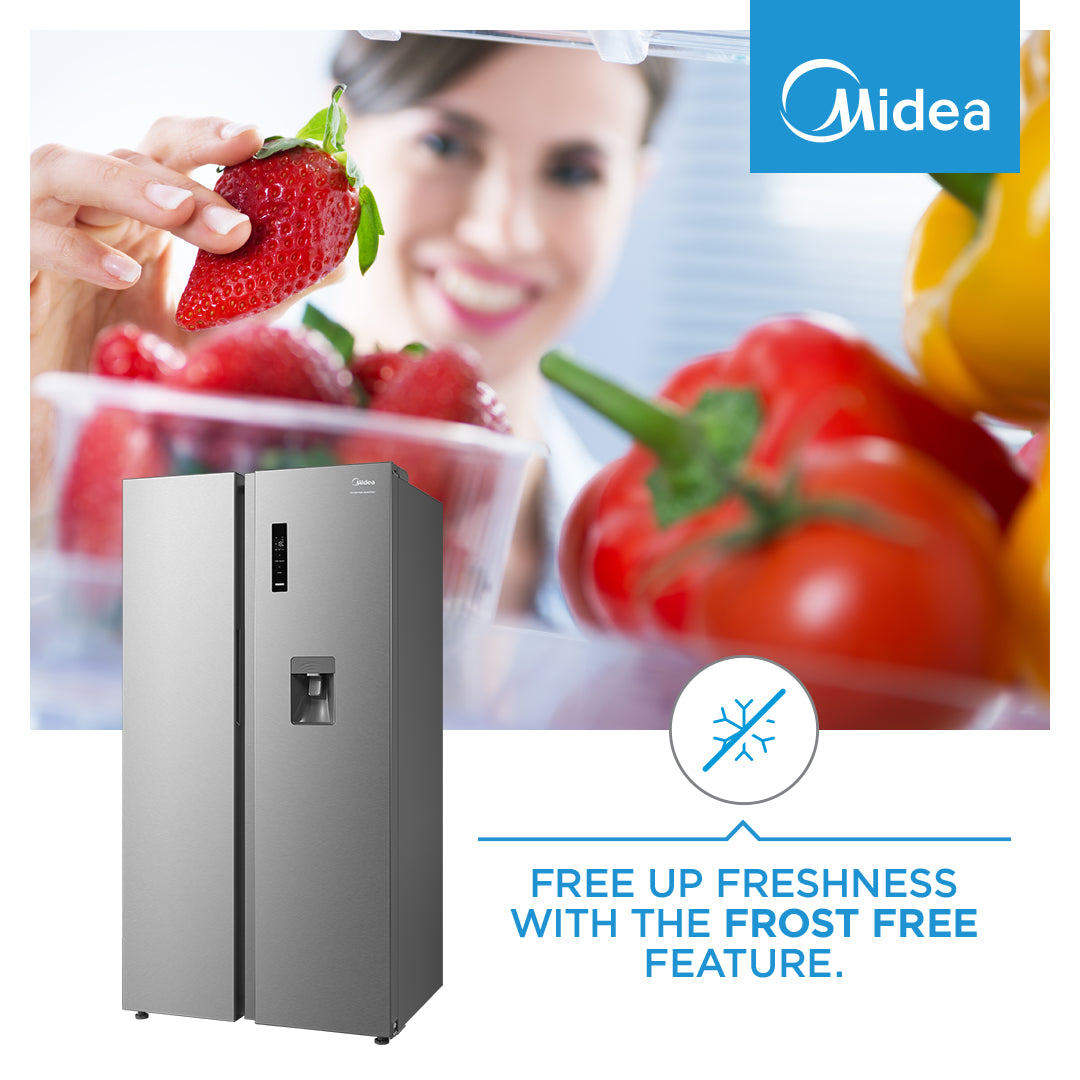 Midea 513l Stainless Steel Side by Side Refrigerator - HC-689WEN(ESN)