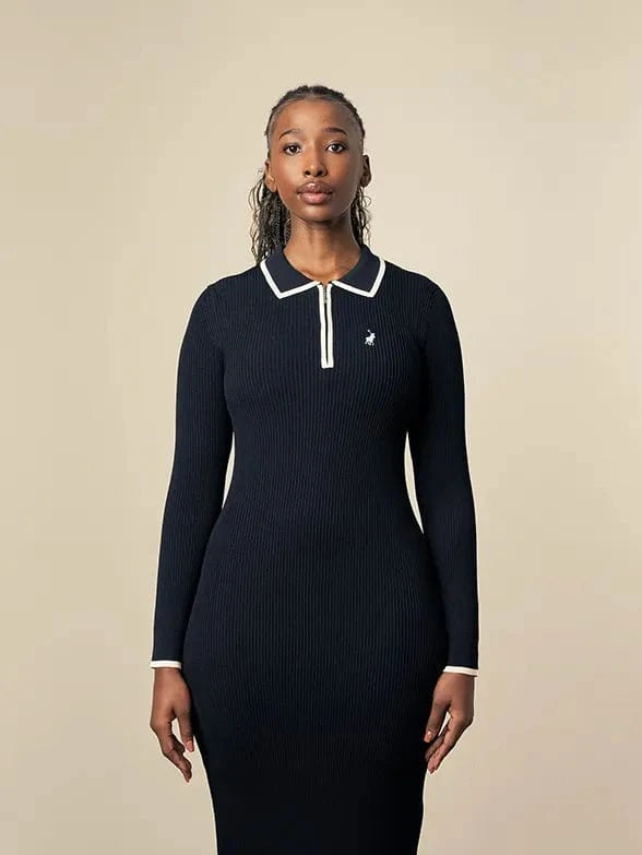 Polo Dress Polo Womens Laya Long Sleeve Knitted Golfer Dress