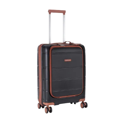 Cellini Monte Carlo Carry On 4 Wheel Trolley Case Black/Tan 8555152