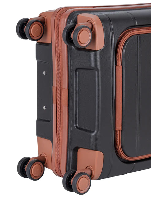 Cellini Monte Carlo Carry On 4 Wheel Trolley Case Black/Tan 8555152