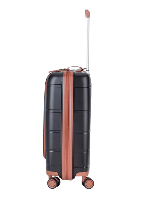 Cellini Monte Carlo Carry On 4 Wheel Trolley Case Black/Tan 8555152