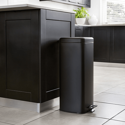 Legend DUST BIN Legend Square Soft Close 30lt Bin Black (7294507188313)