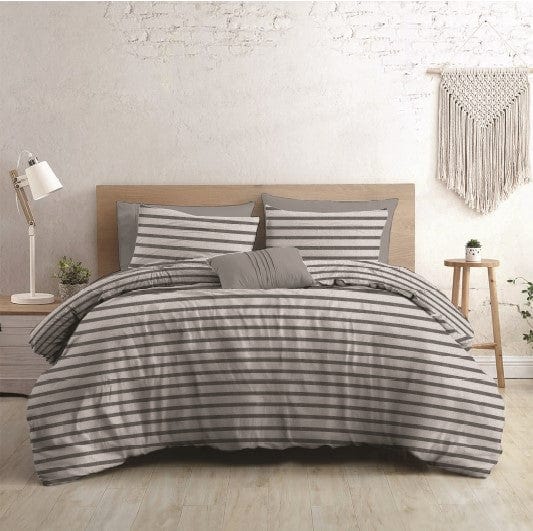 Bristol Duvet Cover Bristol Grey Stripe Duvet Cover Set (6548227457113)