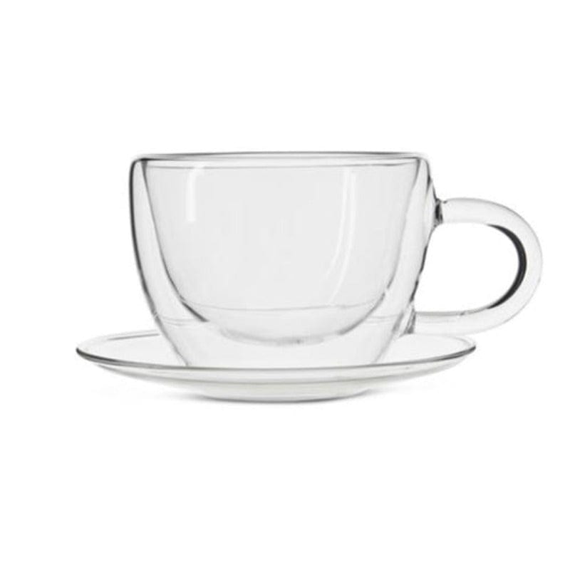 The Barista MUG The Barista Double Wall Borosilicate 220ml Teacup & Saucer Glasses 2Pcs Set 10236 (7284860813401)