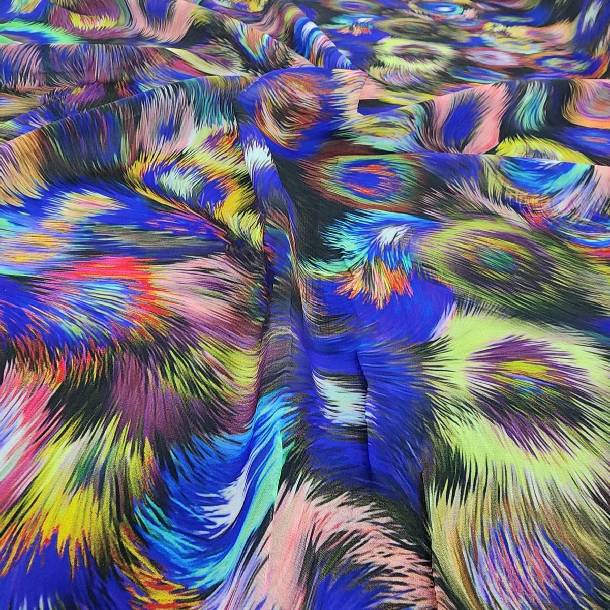 PRINTED CHIFFON Dress Fabrics Royal Printed Peach Chiffon Fabric 150cm (7510767829081)