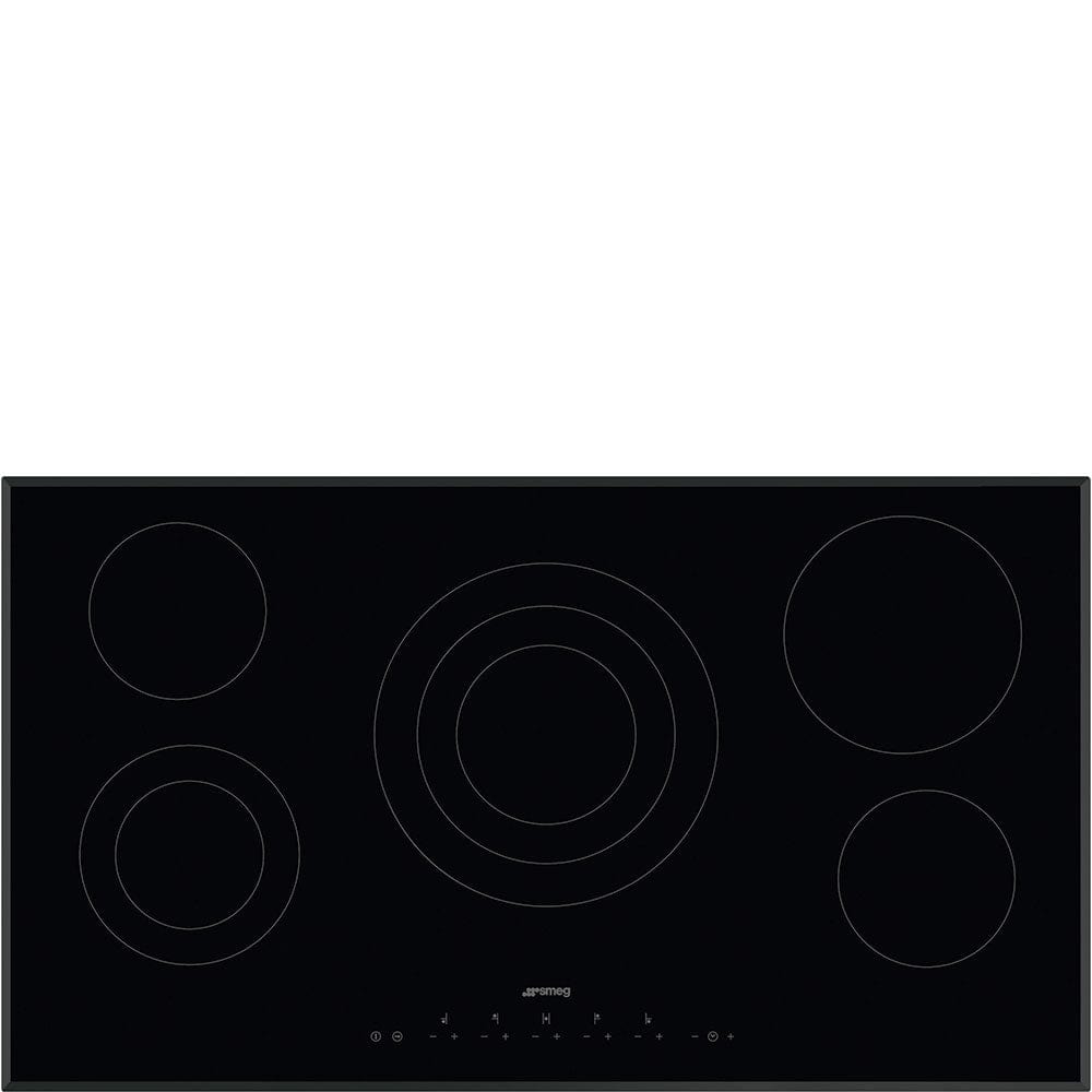smeg Electric Hob Smeg 90cm 5 Plates black Ceramic Glass Hob SE395ETB (6614336143449)