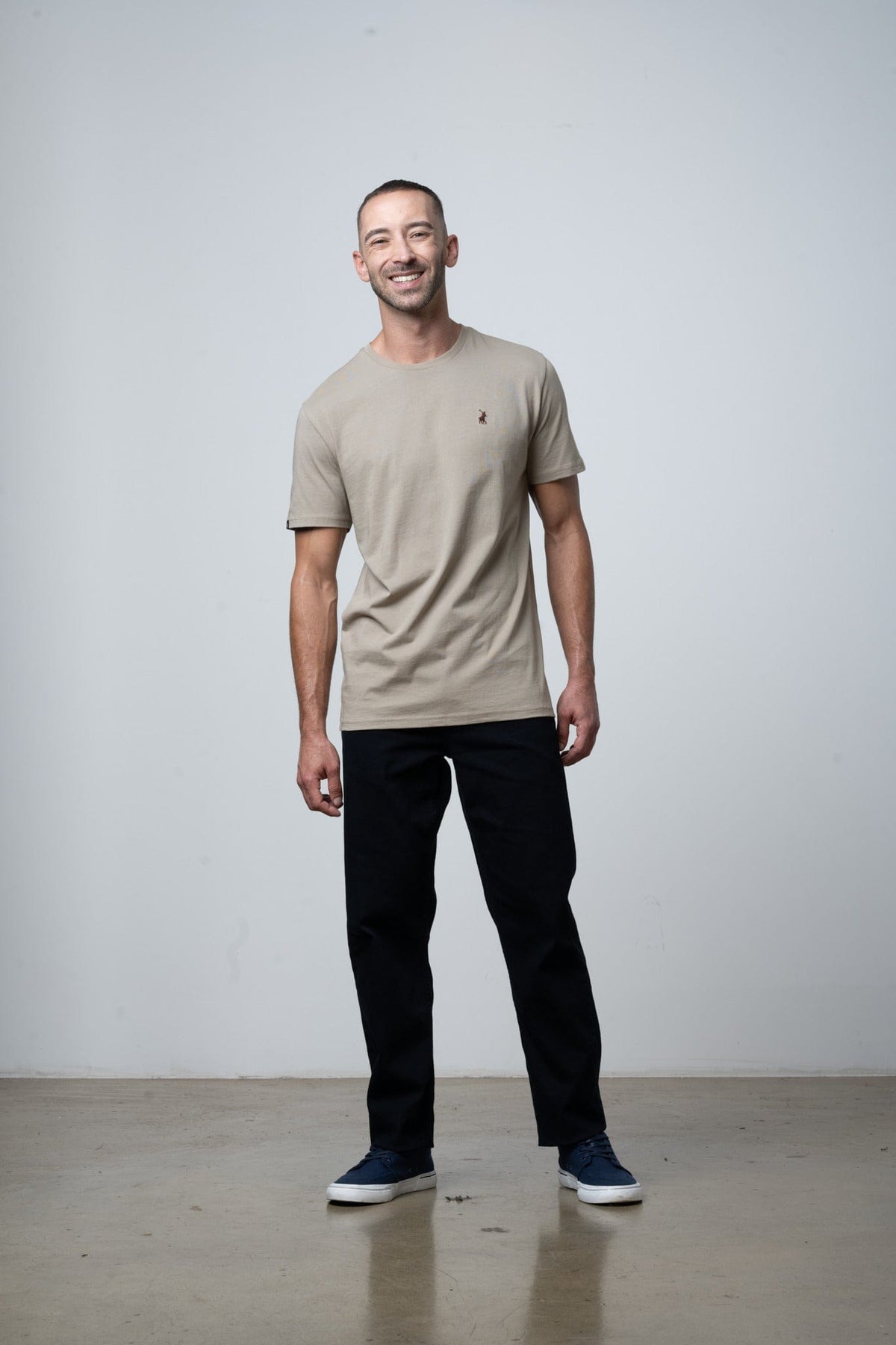 Polo T Shirt Polo Essential Crew Neck Short Sleeve Tee Taupe