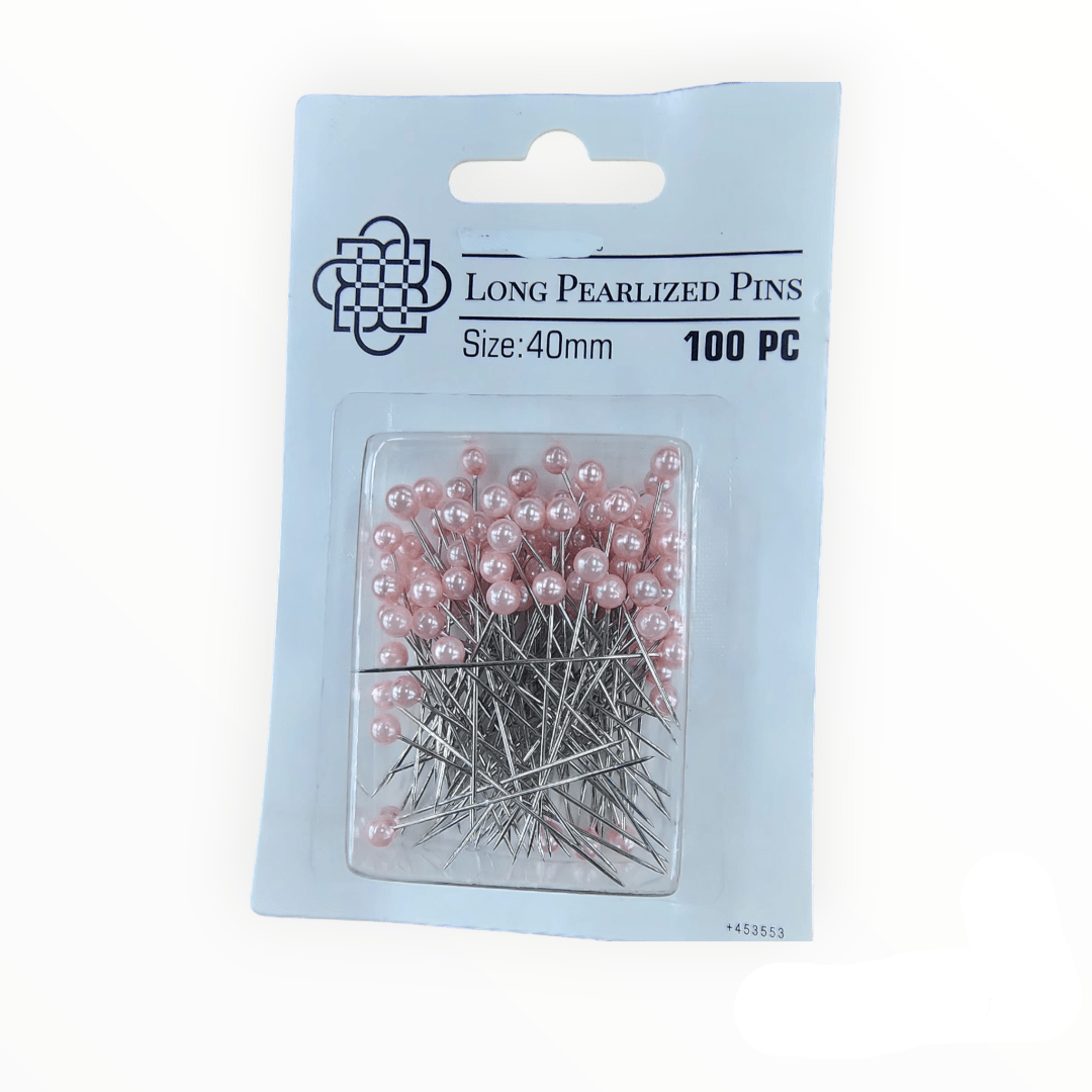 PINS HABBY Pink Long Pearlized Pins 40 mm (7670712369241)