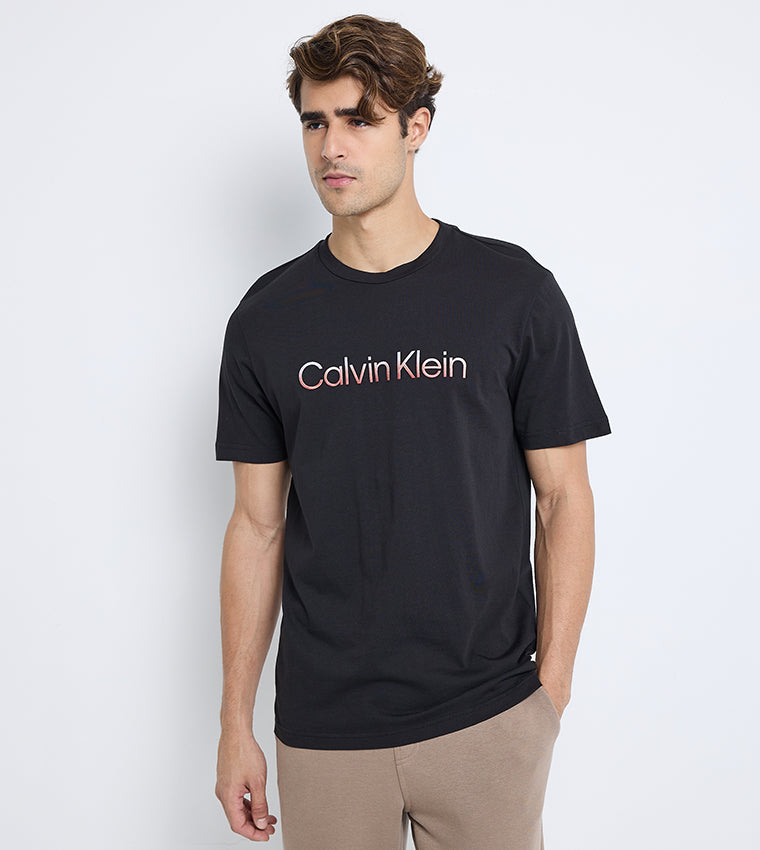 Calvin Klein T Shirt Raised Ombre Embrodery Black
