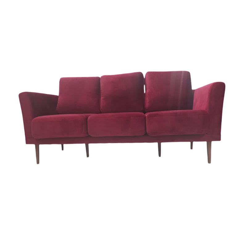 3 Div Burgundy Velvet Couch 3D-Venn