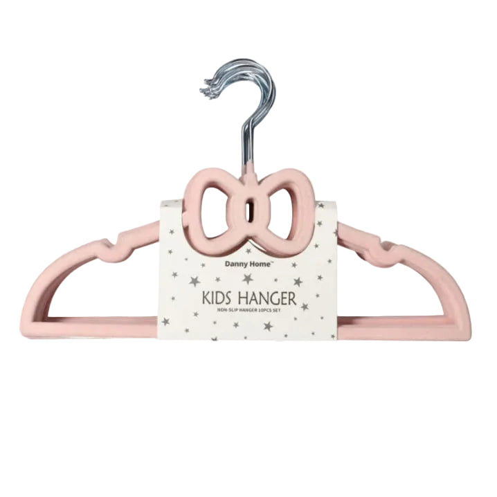 Danny Home Velvet Kids Hanger 10 Piece 32.8cm Pink VHK029P-10