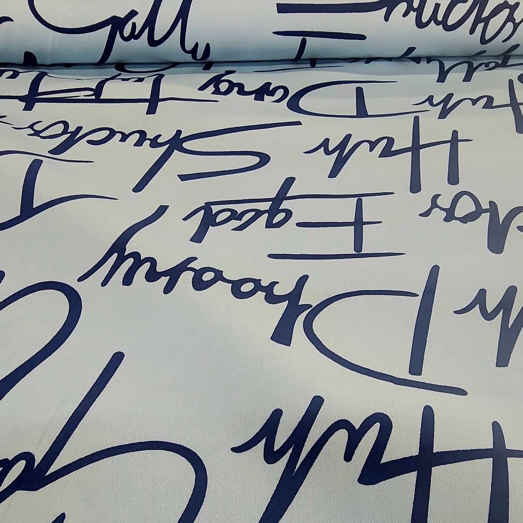 CHINO Dress Fabrics Printed Cotton Chino Fabric 150cm Sky Blue (7514477330521)