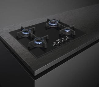 smeg Gas Hob Smeg 60cm Black Gas Hob PV364NSA (6984493858905)