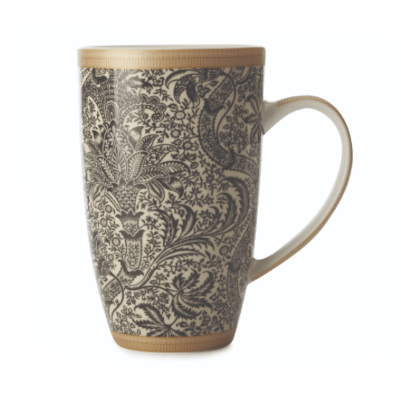 Maxwell & Williams MUG Maxwell & Williams William Morris Black Seaweed Coupe Mug 420ML (6873067028569)